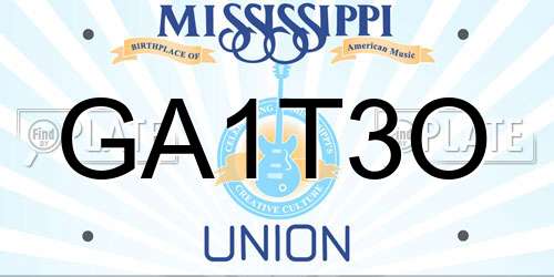 GA1T3O Mississippi License Plate