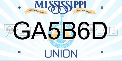 GA5B6D Mississippi License Plate
