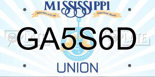 GA5S6D Mississippi License Plate
