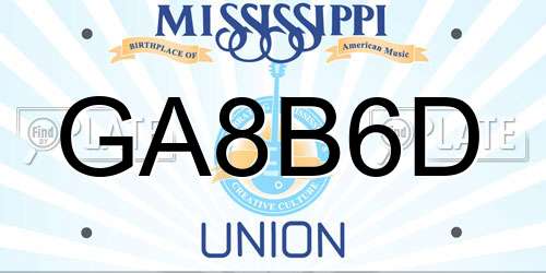GA8B6D Mississippi License Plate