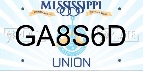GA8S6D Mississippi License Plate