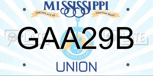 GAA29B Mississippi License Plate