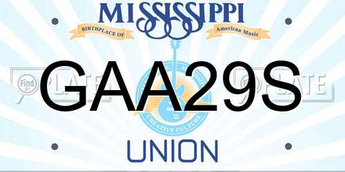 GAA29S Mississippi License Plate