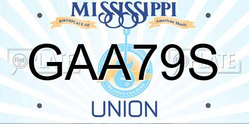 GAA79S Mississippi License Plate