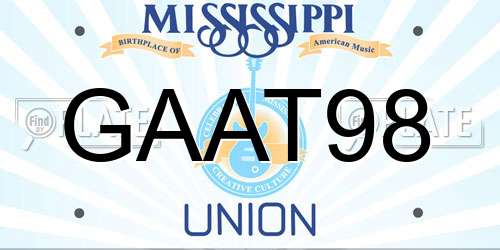 GAAT98 Mississippi License Plate