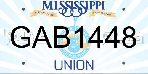 GAB1448 Mississippi License Plate