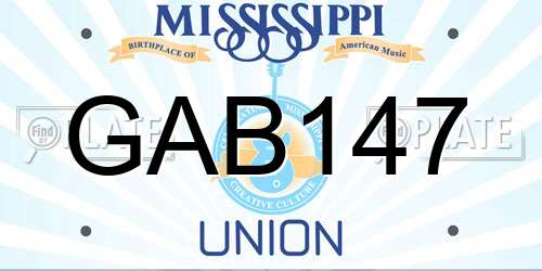 GAB147 Mississippi License Plate
