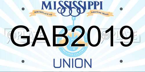 GAB2019 Mississippi License Plate