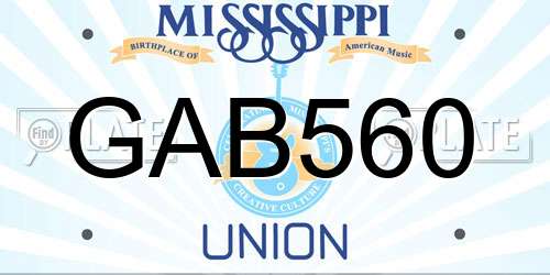 GAB560 Mississippi License Plate