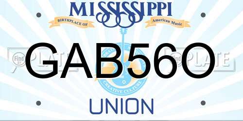 GAB56O Mississippi License Plate