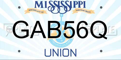 GAB56Q Mississippi License Plate