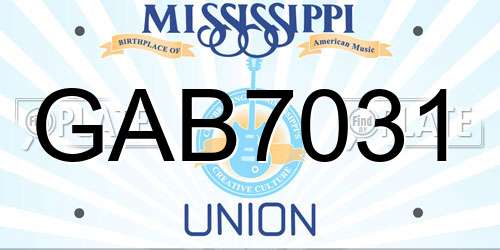 GAB7031 Mississippi License Plate