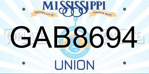 GAB8694 Mississippi License Plate