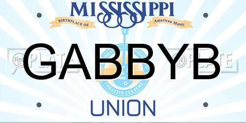 GABBYB Mississippi License Plate