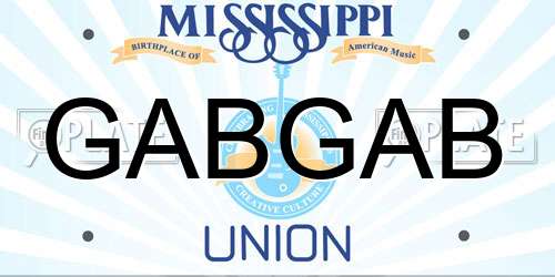 GABGAB Mississippi License Plate
