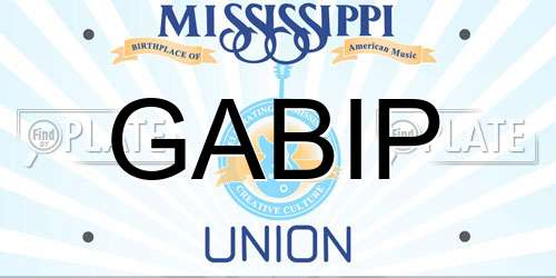 GABIP Mississippi License Plate