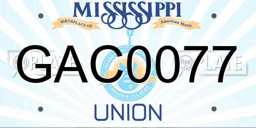 GAC0077 Mississippi License Plate