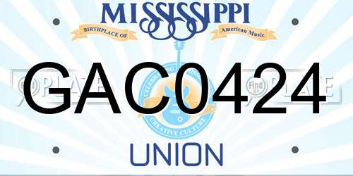 GAC0424 Mississippi License Plate