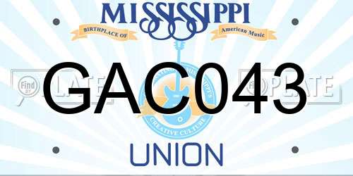 GAC043 Mississippi License Plate