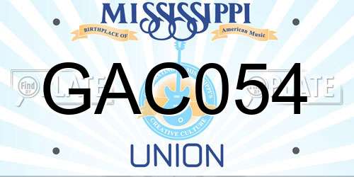 GAC054 Mississippi License Plate