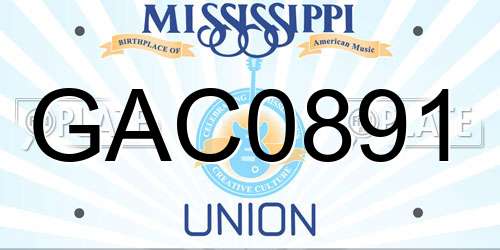 GAC0891 Mississippi License Plate