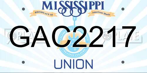GAC2217 Mississippi License Plate