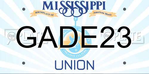 GADE23 Mississippi License Plate
