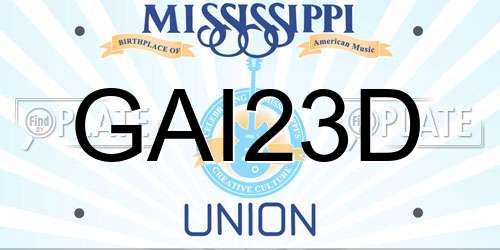 GAI23D Mississippi License Plate