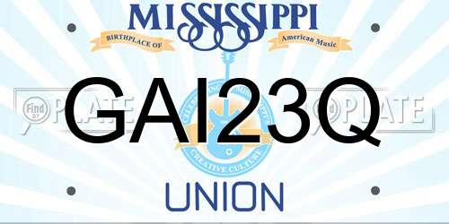 GAI23Q Mississippi License Plate