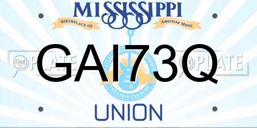 GAI73Q Mississippi License Plate