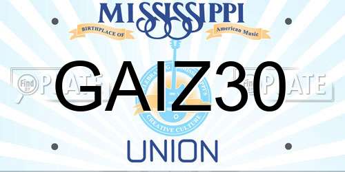 GAIZ30 Mississippi License Plate