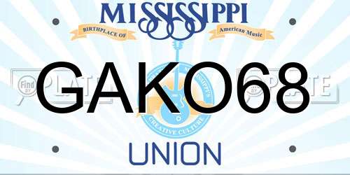 GAKO68 Mississippi License Plate