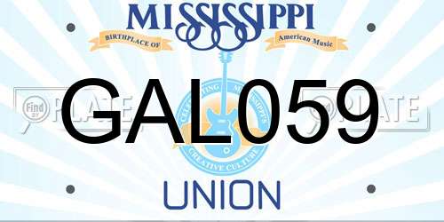 GAL059 Mississippi License Plate
