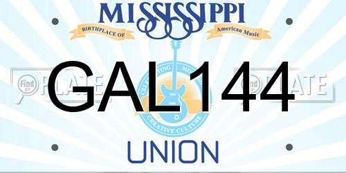 GAL144 Mississippi License Plate
