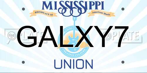 GALXY7 Mississippi License Plate