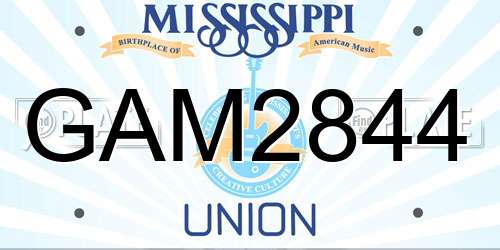 GAM2844 Mississippi License Plate