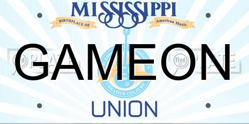 GAMEON Mississippi License Plate