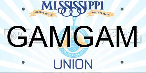 GAMGAM Mississippi License Plate