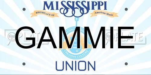 GAMMIE Mississippi License Plate