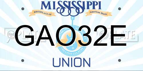 GAO32E Mississippi License Plate