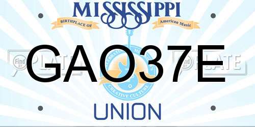 GAO37E Mississippi License Plate