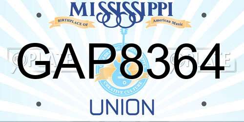 GAP8364 Mississippi License Plate