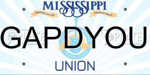 GAPDYOU Mississippi License Plate