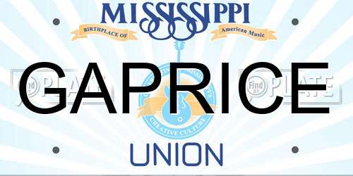 GAPRICE Mississippi License Plate