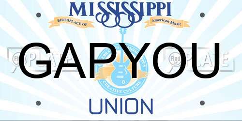 GAPYOU Mississippi License Plate