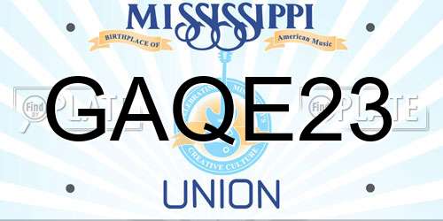 GAQE23 Mississippi License Plate