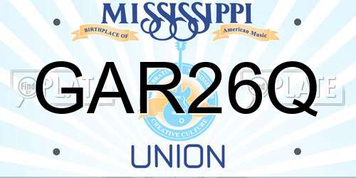 GAR26Q Mississippi License Plate