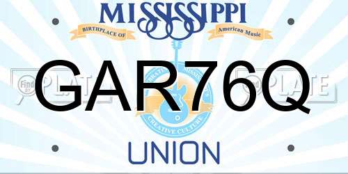 GAR76Q Mississippi License Plate