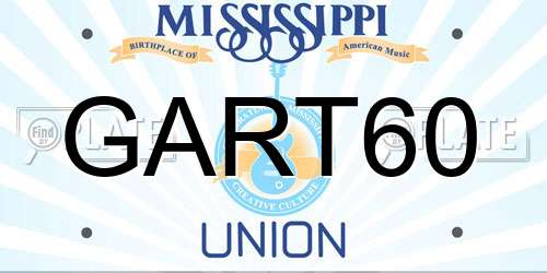 GART60 Mississippi License Plate
