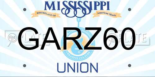 GARZ60 Mississippi License Plate